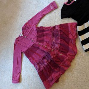 Naartjie Kids Pink and Purple Ruffle dress
